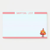 ショッピングパーソナライズされたリストとフルーツボウル ポストイット (正面)