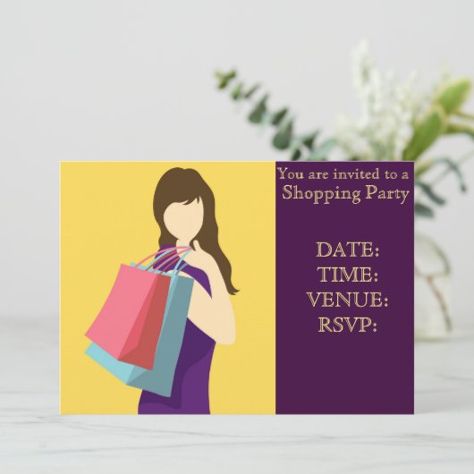 ショッピングパーティー女の子デイアウトパーティー 招待状 (スタンド正面)