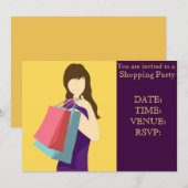 ショッピングパーティー女子会パーティー 招待状 (正面/裏面)