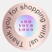 ショッピングビジネスロゴバラ金ゴールド ラウンドシール (正面)