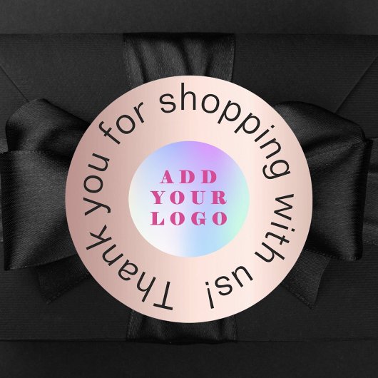 ショッピングビジネスロゴバラ金ゴールド ラウンドシール