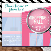 ショッピングモールスカベンジャー狩りトゥイーン誕生日 招待状