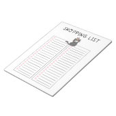 ショッピングリスト灰色の部族の猫 ノートパッド (アングル)