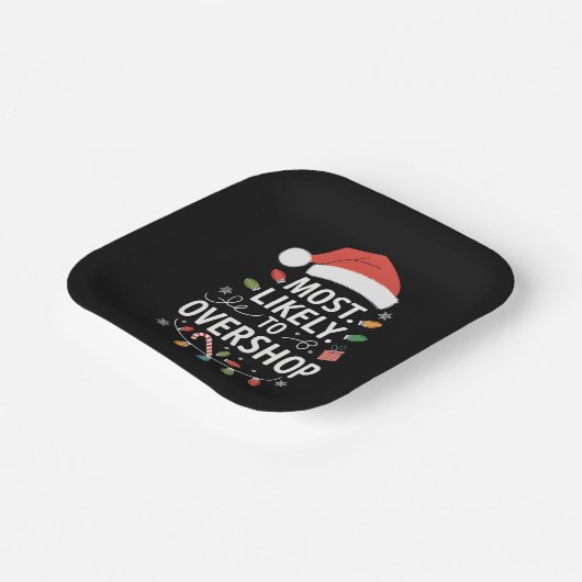 ショッピング分隊の家族のクリスマスをオーバーショップする可能性が最も高い ペーパープレート (傾斜あり)