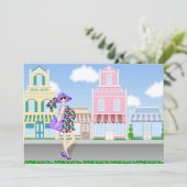 ショッピング妊娠中のママ赤ちゃんシャワー招待状 招待状 (スタンド正面)