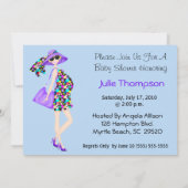 ショッピング妊娠中のママ赤ちゃんシャワー招待状 招待状 (裏面)