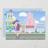 ショッピング妊娠中のママ赤ちゃんシャワー招待状 招待状 (正面/裏面)