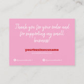 ショッピング小ブランディングピンク挿入 名刺 (裏面)