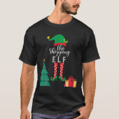 ショッピング小妖精や小人グループマッチングファミリークリスマスプレゼント Tシャツ (正面)