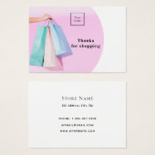 ショッピング感謝していユー企業のロゴピンク白 (正面&裏面)