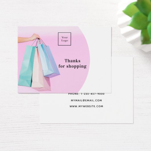 ショッピング感謝していユー企業のロゴピンク白 (デスク)