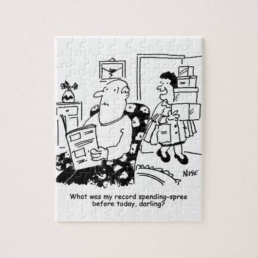 ショッピング旅行。支出の記録。B.店での出費 ジグソーパズル (縦)