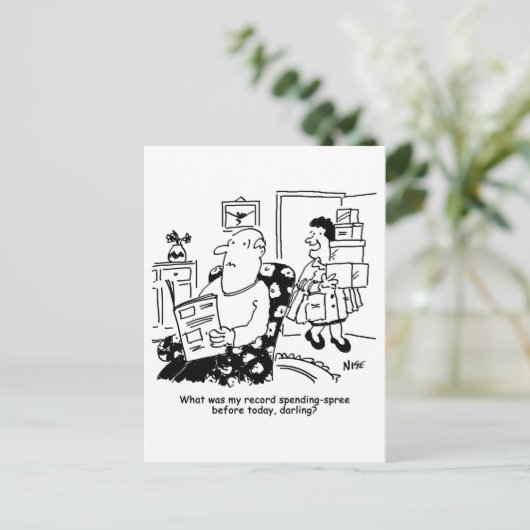 ショッピング旅行。支出の記録。B.店での出費 ポストカード (スタンド正面)