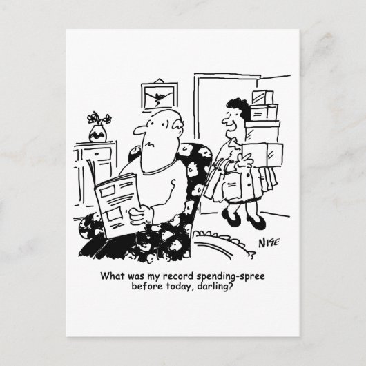 ショッピング旅行。支出の記録。B.店での出費 ポストカード (正面)