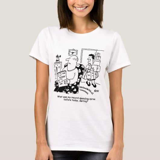 ショッピング旅行。支出の記録。B.店での出費 Tシャツ (正面)