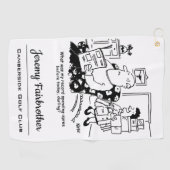 ショッピング旅行。超過支出の記録。おもしろい ゴルフタオル (横)