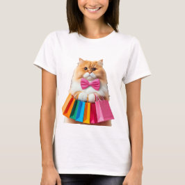 ショッピング猫 Tシャツ