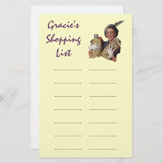 ショッピング・リストの食料雑貨のリストの個人的な文房具 便箋 (正面/裏面)