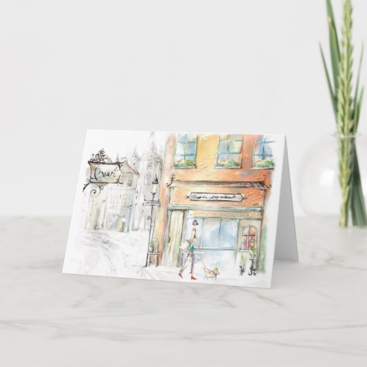 ショッピングinパリのグリーティングカード カード (正面)