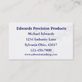 ショップとマシンショップ 名刺 (裏面)