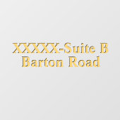 ショップのパーソナライズ通りのアドレス番号金ゴールド黒 ウィンドウサイン (シート)