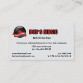 ショップのミュージックストアを録音 名刺 (正面)