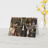 ショップウィンドウロンドンUKクリスマスフェスティバルシーズン カード (黄色い花)