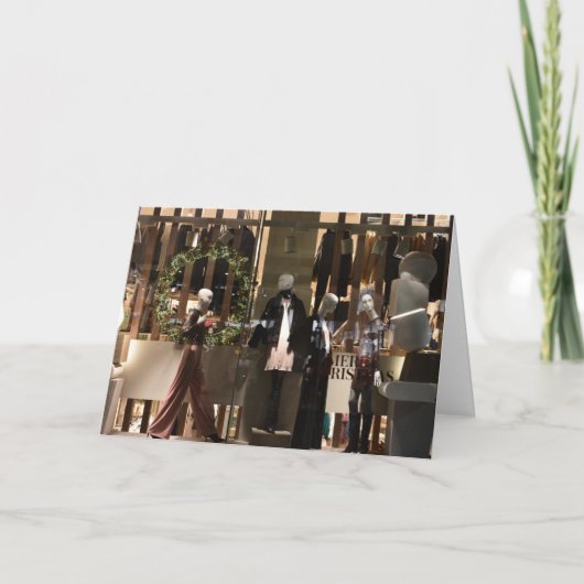 ショップウィンドウロンドンUKクリスマスフェスティバルシーズン カード (正面)