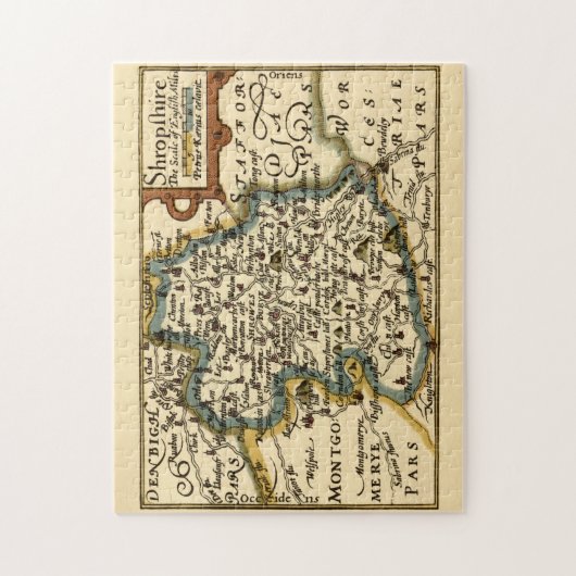 ショップシャー郡イングランド古古古美術家の地図 ジグソーパズル (縦)