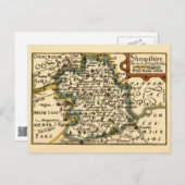 ショップシャー郡イングランド古古古美術家の地図 ポストカード (正面/裏面)