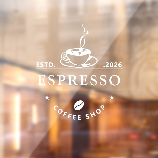 ショップフロント 静電気吸着式 クリアデカール または カフェ ウィンドウサイン (シート2)