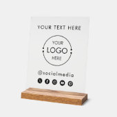 ショップポップ・アートのバナーロ澄んゴのソーシャルメディアのアイコン アクリルサイン (傾斜)