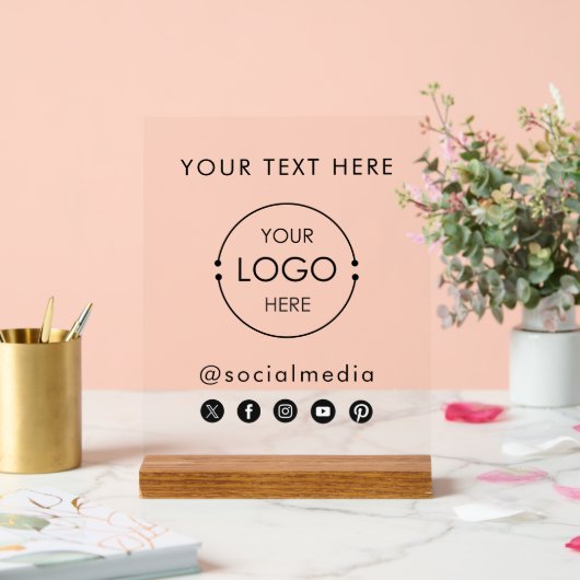 ショップポップ・アートのバナーロ澄んゴのソーシャルメディアのアイコン アクリルサイン (ウェディング)