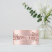 ショップモダングリッターエレガントバラ金ゴールド 名刺 (スタンド正面)