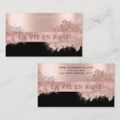 ショップモダングリッターエレガントバラ金ゴールド 名刺 (正面/裏面)