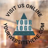 ショップロゴ ラウンド ブラック あなたのテキスト カスタム ストア ウィンドウサイン (シート2)