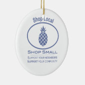 ショップローカル、ショップスモールブルーパイナップル セラミックオーナメント (右)