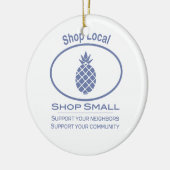 ショップローカル、ショップスモールブルーパイナップル セラミックオーナメント (左)