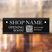 ショップ名オープンすぐにQRコードを生成BlackWhite ウィンドウサイン (シート2)