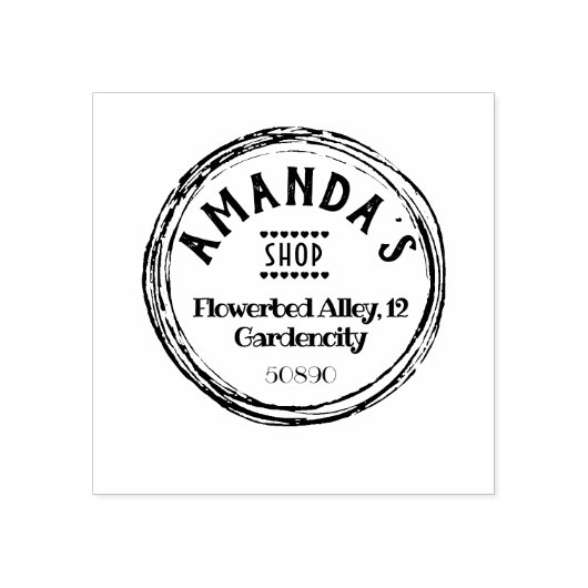 ショップ所有者名差出人住所 ラバースタンプ (インプリント)