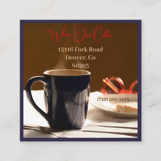 ショップ新聞&グラスカフェバリスタコーヒー スクエア名刺 (正面)