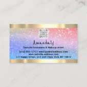 ショップQRコードロゴホログラフィックレインボー 名刺 (裏面)