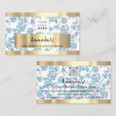 ショップQRコードロゴメタリックフラワー 名刺 (正面/裏面)