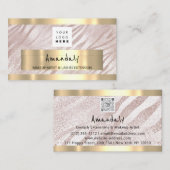 ショップQRコードロゴメタリックライトピンク 名刺 (正面/裏面)