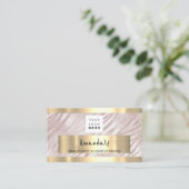 ショップQRコードロゴメタリックライトピンク 名刺 (スタンド正面)