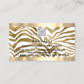 ショップQRコードロゴメタリック金ゴールド、ホワイト 名刺 (裏面)