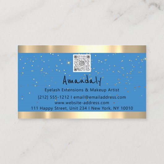 ショップQRコードロゴライトブルーとスター 名刺 (裏面)
