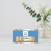 ショップQRコードロゴライトブルーとスター 名刺 (スタンド正面)