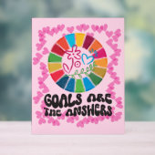 ショッ地球に優しプ意図的に生きる。グローバルゴール アクリルサイン (ニュートラル)