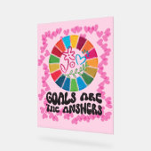 ショッ地球に優しプ意図的に生きる。グローバルゴール アクリルサイン (傾斜)